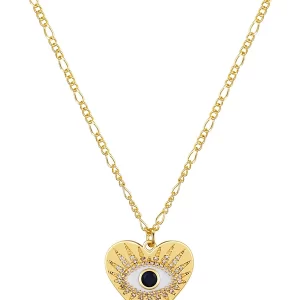 Heart Evil Eye Pendant Necklace